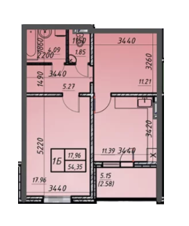 1-комнатная 54.35 м² в ЖК Navigator 2 от 22 750 грн/м², Киев