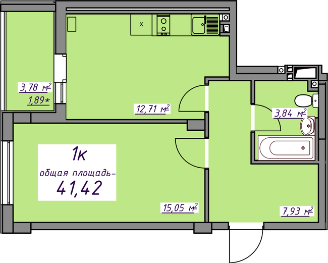 1-кімнатна 41.42 м² в ЖМ Сьоме Небо від 18 350 грн/м², смт Авангард