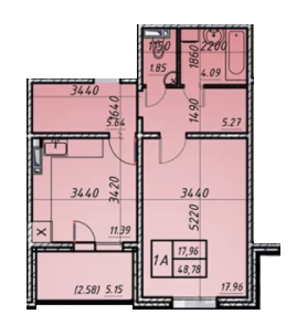 1-комнатная 48.78 м² в ЖК Navigator 2 от 22 750 грн/м², Киев