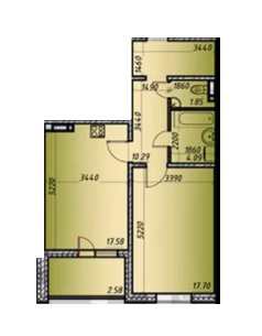 1-кімнатна 54.09 м² в ЖК Navigator 2 від 22 750 грн/м², Київ