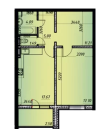 1-кімнатна 59.74 м² в ЖК Navigator 2 від 22 750 грн/м², Київ