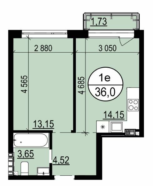 1-кімнатна 36 м² в ЖК Грінвуд 2 від 19 550 грн/м², смт Брюховичі