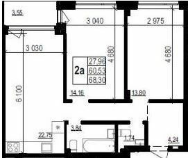 2-комнатная 68.3 м² в ЖК Гринвуд 2 от 19 050 грн/м², пгт Брюховичи