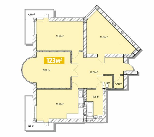 3-комнатная 123 м² в ЖК Приозерний от 17 900 грн/м², г. Новояворовск