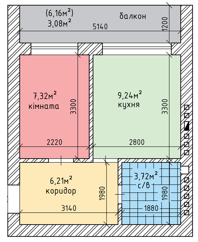 1-кімнатна 29.57 м² в ЖК Дружний Двір від 13 600 грн/м², с. Солонка