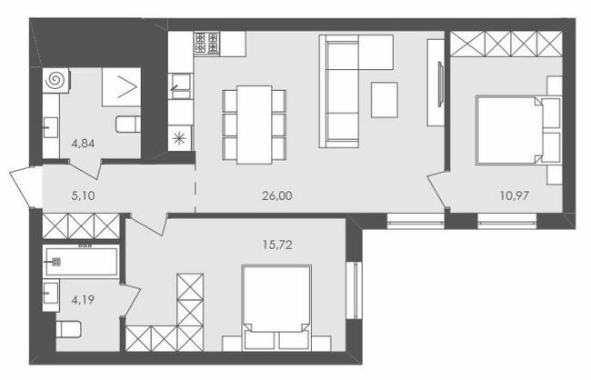 2-кімнатна 66.82 м² в ЖК Avalon Holiday від 20 000 грн/м², с. Сокільники