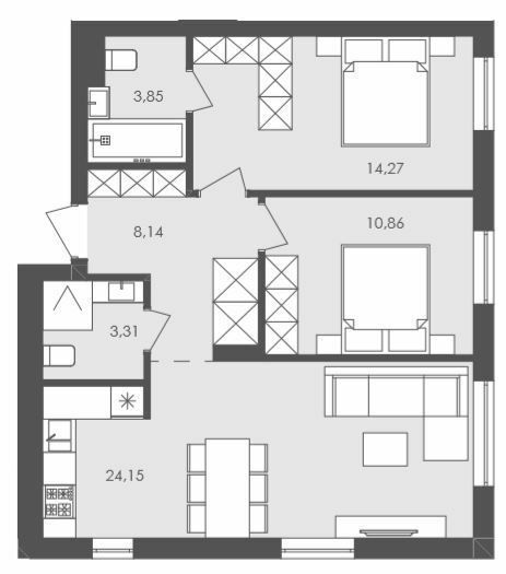 2-кімнатна 64.58 м² в ЖК Avalon Holiday від 20 000 грн/м², с. Сокільники