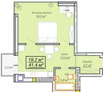 1-кімнатна 41.4 м² в ЖК Grand Village від 22 000 грн/м², с. Сокільники