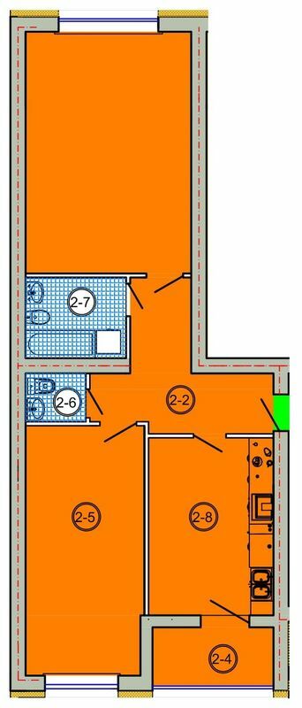 2-комнатная 77.01 м² в ЖК на ул. Проектная-Троллейбусная, 7, 7а от 17 300 грн/м², с. Сокольники