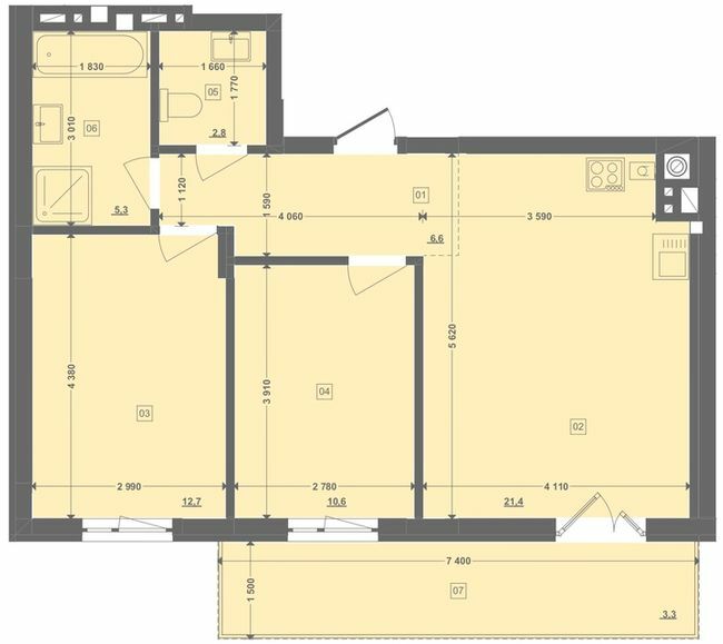 2-кімнатна 62.67 м² в ЖК Етно Дім від 19 000 грн/м², с. Горішній