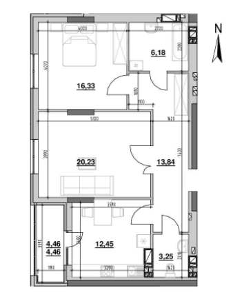 2-комнатная 76.74 м² в ЖК Ріел Сіті от 22 872 грн/м², Львов