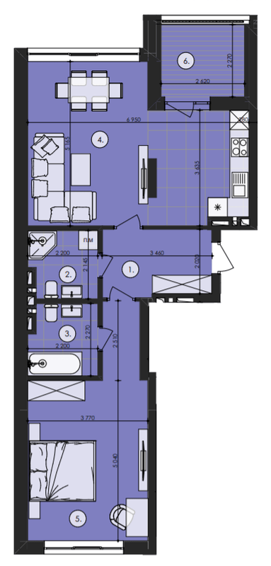 1-кімнатна 71.53 м² в ЖК Royal Park від 15 500 грн/м², м. Дубляни