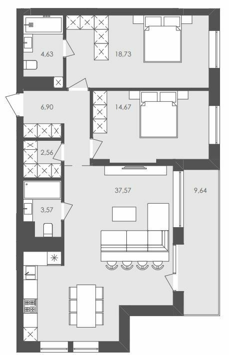 2-комнатная 91.52 м² в ЖК Avalon Yard от 27 000 грн/м², Львов