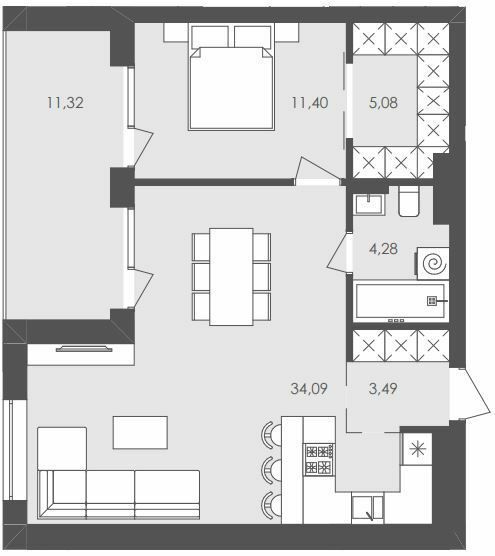 1-кімнатна 64 м² в ЖК Avalon Yard від 29 500 грн/м², Львів