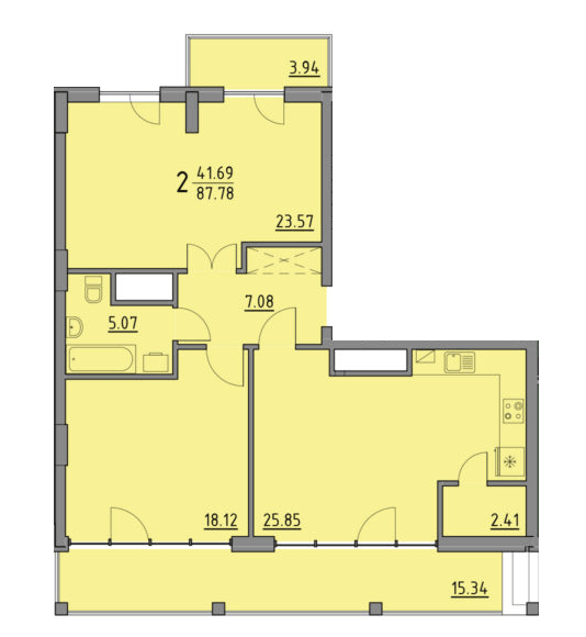 2-комнатная 87.78 м² в ЖК Praud Premium от 34 750 грн/м², Львов