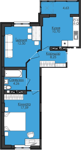 2-кімнатна 57.91 м² в ЖК R2 Residence від 20 450 грн/м², Львів