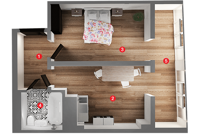 1-кімнатна 44.87 м² в ЖК Вільне Місто від 25 600 грн/м², Львів