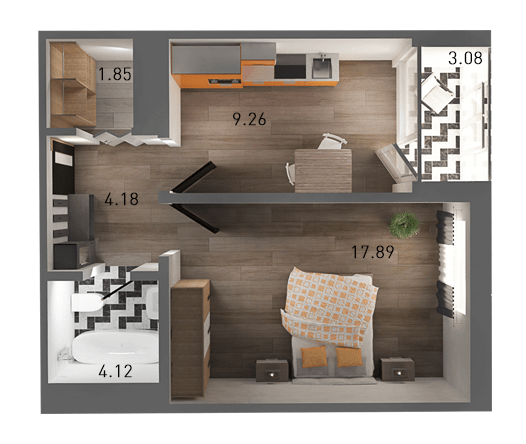 1-кімнатна 40.53 м² в ЖК Ґорґани від 22 100 грн/м², Львів