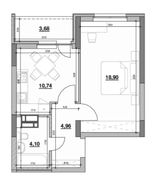 1-комнатная 42.38 м² в ЖК OK`LAND от 39 211 грн/м², Киев