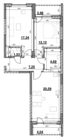 2-комнатная 71.24 м² в ЖК OK`LAND от 29 014 грн/м², Киев