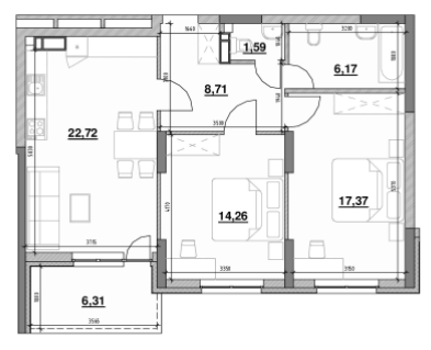 2-кімнатна 77.13 м² в ЖК OK`LAND від 30 711 грн/м², Київ