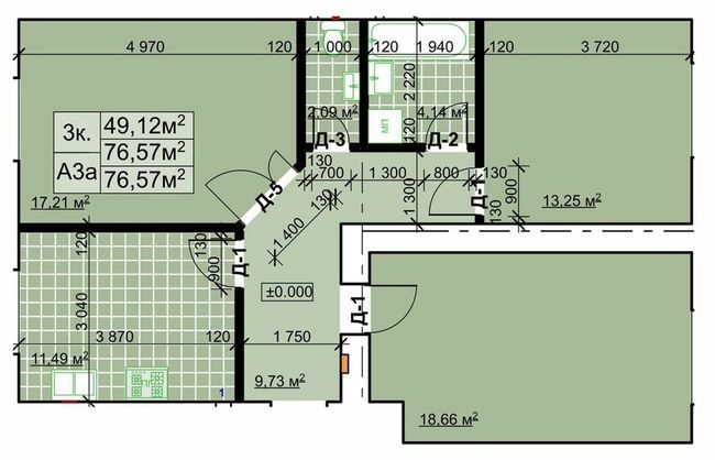 3-кімнатна 76.57 м² в ЖК Столичний квартал від 13 300 грн/м², м. Коломия