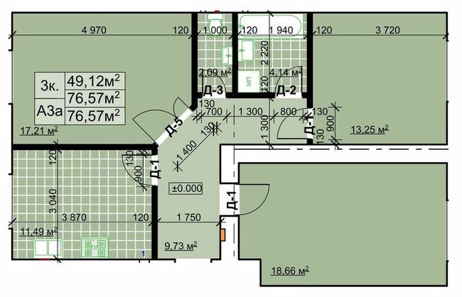 3-комнатная 76.57 м² в ЖК Столичный Квартал от 13 300 грн/м², г. Коломыя