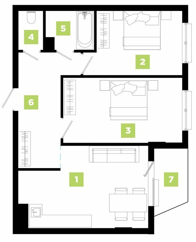 2-комнатная 65 м² в ЖК Паркова алея от 24 000 грн/м², Ивано-Франковск