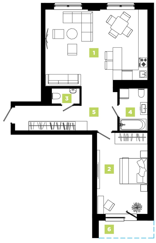 2-комнатная 70 м² в ЖК Паркова алея от 24 000 грн/м², Ивано-Франковск