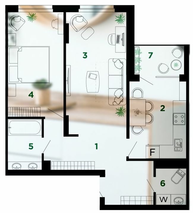 2-комнатная 69 м² в ЖК Comfort Park от 24 000 грн/м², Ивано-Франковск