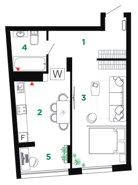 1-комнатная 47 м² в ЖК Comfort Park от 24 000 грн/м², Ивано-Франковск