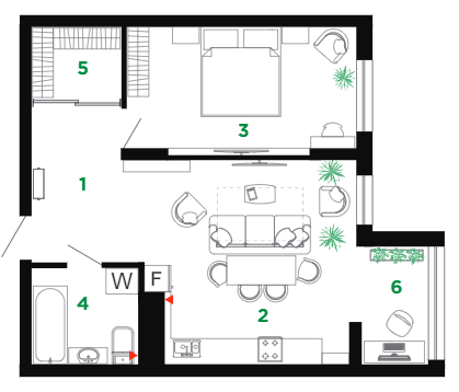 2-кімнатна 58 м² в ЖК Comfort Park від 24 000 грн/м², Івано-Франківськ