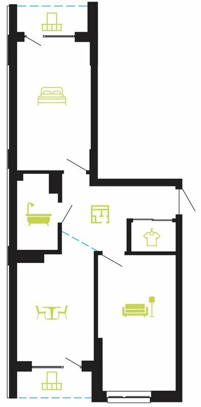 2-комнатная 65 м² в ЖК Main House от 21 500 грн/м², Ивано-Франковск