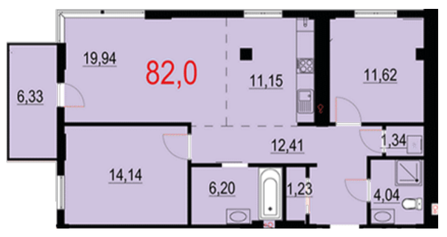 3-кімнатна 82 м² в ЖК Бульвар Європейський від 19 000 грн/м², Івано-Франківськ