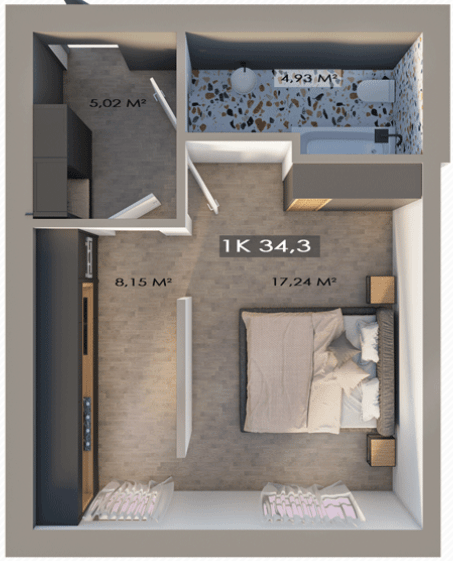 1-комнатная 34.3 м² в ЖК Клубный городок 12 от 16 100 грн/м², Ивано-Франковск
