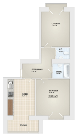 2-комнатная 62.5 м² в ЖК Городок Мануфактура от 13 900 грн/м², Ивано-Франковск