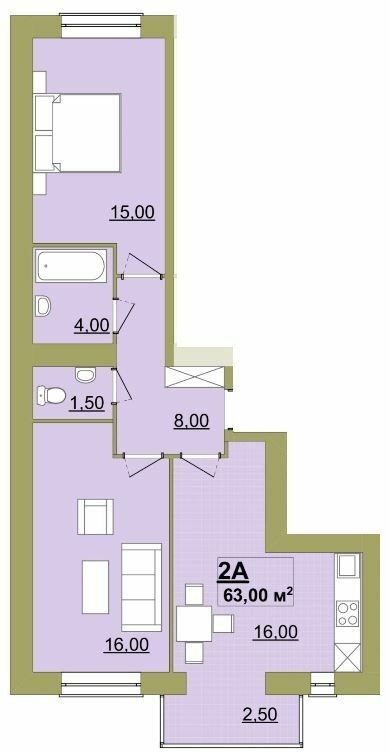 2-комнатная 63 м² в ЖК Городок Центральный от 11 000 грн/м², Ивано-Франковск