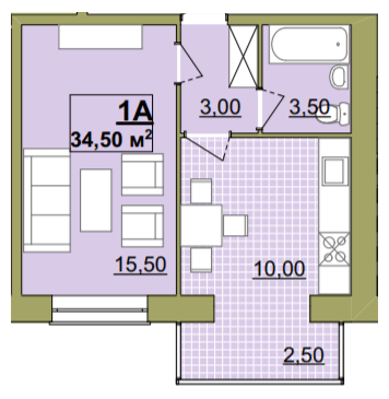 1-кімнатна 34.5 м² в ЖК Містечко Центральне від 12 300 грн/м², Івано-Франківськ