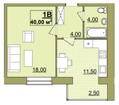 1-комнатная 40 м² в ЖК Городок Центральный от 13 500 грн/м², Ивано-Франковск