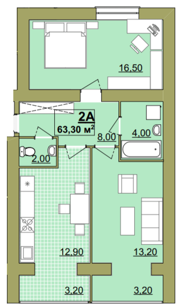 2-кімнатна 63.3 м² в ЖК Містечко Центральне від 14 000 грн/м², Івано-Франківськ