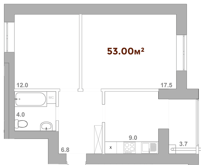 2-кімнатна 53 м² в ЖК Опришівська Слобода від 13 050 грн/м², Івано-Франківськ