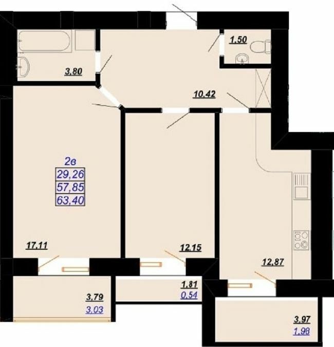 2-комнатная 63.4 м² в ЖК Цитадель-2 от 12 000 грн/м², Ивано-Франковск