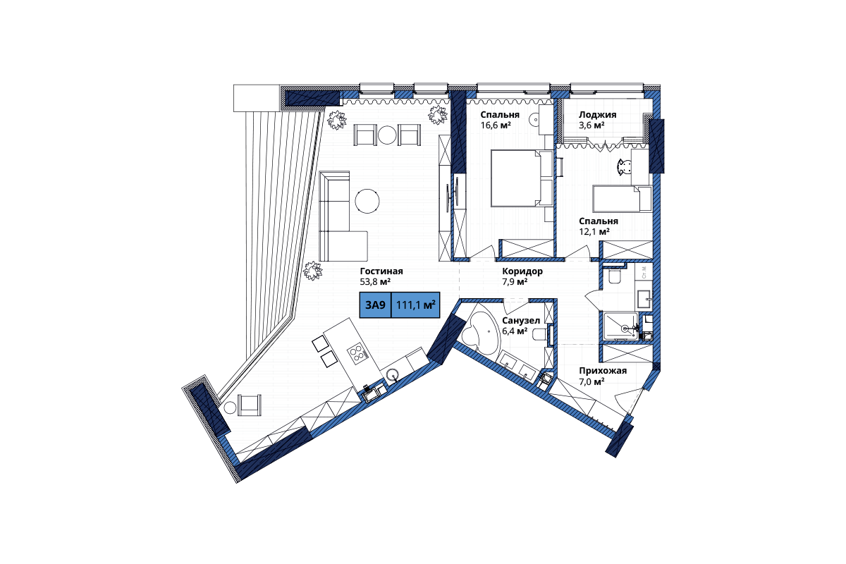 3-кімнатна 117 м² в ЖК Manhattan City від 50 191 грн/м², Київ