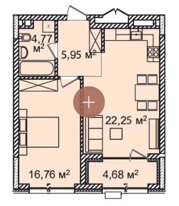 1-комнатная 54.22 м² в ЖК Montreal House от 78 120 грн/м², Киев