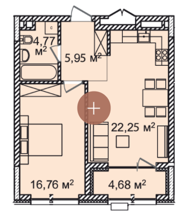 1-кімнатна 54.22 м² в ЖК Montreal House від 76 275 грн/м², Київ