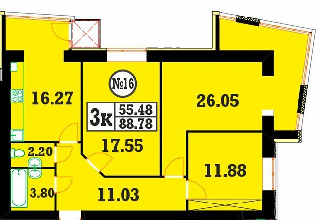 3-комнатная 88.78 м² в ЖК Кардамон от 19 200 грн/м², Хмельницкий