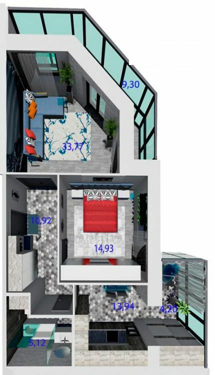 2-комнатная 72.31 м² в ЖК Радужный от 13 500 грн/м², г. Каменец-Подольский