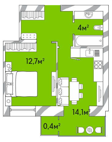 1-комнатная 37.7 м² в ЖК Затишний Двір-2 от 17 500 грн/м², Луцк