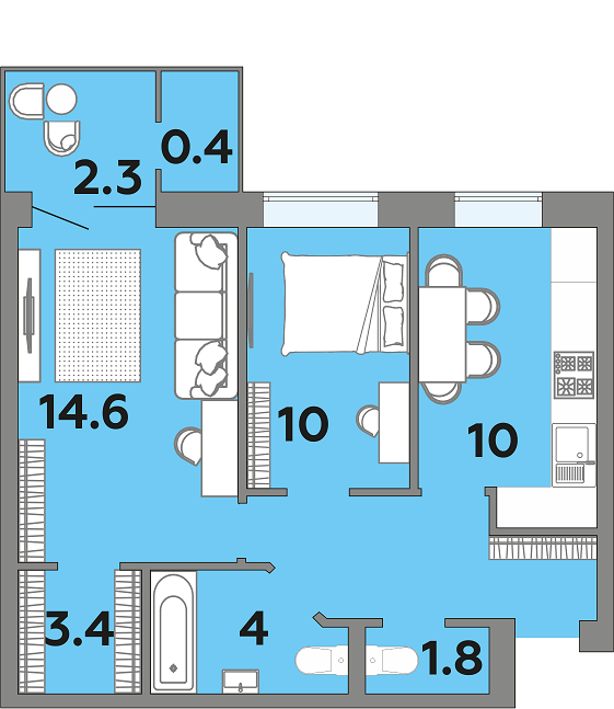 2-кімнатна 55.9 м² в ЖК Яровиця від 19 450 грн/м², Луцьк