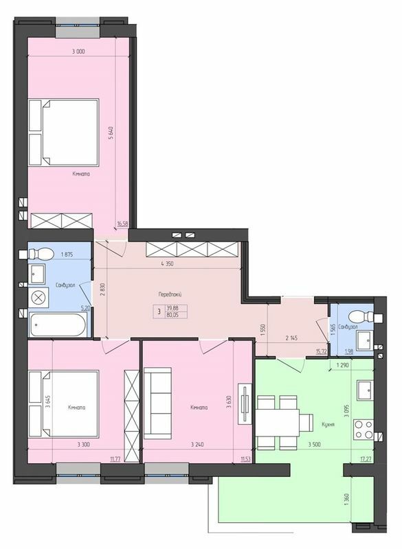 3-комнатная 80.05 м² в ЖК София от 14 000 грн/м², с. Агрономичное